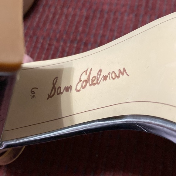 SAM‎ EDELMAN “YARO” SILVER BLOCK HEELS W/CLEAR STRAPS - Picture 13 of 15